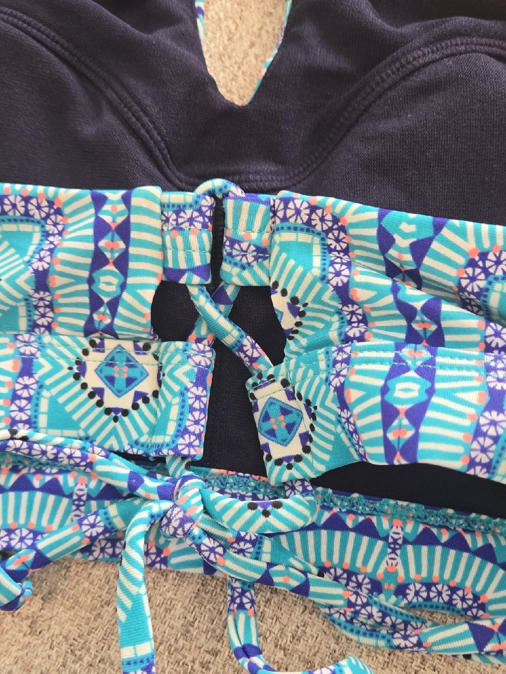 Athleta Turquoise Patterned Two-Piece Bikini - Picture 7 of 14